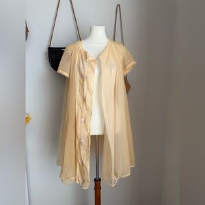 Vintage Chiffon Sheer Robe Cap Sleeve